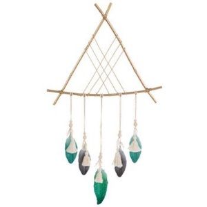 Teepee and feather metal tribal wall decor